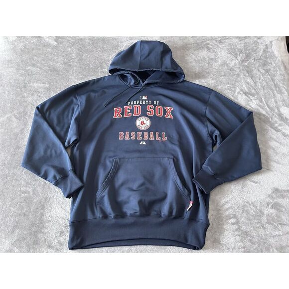 Majestic Authentic Boston Red Sox Therma Base Sweatshirt Logo Mens XL Blue - Picture 1 of 7